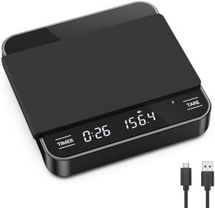Brifit Mini Kaffeewaage mit Timer, Espresso Waage 2kg/0.1g, Feinwaage mit 3 Maßeinheit, USB Wiederaufladbare Küchenwaage, LED-Anzeige, Tara Funktion, Auto Aus Funtion
