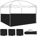 SmoothNovelty 3 Pcs Canopy Half Wall Outdoor Half Wall Only Canopy Sidewalls Gazebo Side Panels Panel Wall for 10' x 10', 10' x 15', 10' x 20' Vertical Leg Pop up Canopy Gazebo Shelter Tent (Black)