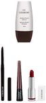 Colorbar New Perfect Match Primer, 30ml And Colorbar Mesmereyes Kajal, Black 001, 0.35g And Colorbar Waterproof Liquid Eyeliner, Black, 2.5ml And Colorbar Velvet Matte Lipstick, Hot Hot Hot, 4.2g