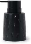 Umlaca Soap Dispenser, Ceramic Liquid Lotion Dispenser 13.5OZ, Bathroom Hand Soap Dispenser, Countertop Refillable Lotion Bottle for Shower Soaps Shampoo Kitchen (Black)