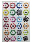 Bake House Diwali Chocolate Poker Chips Stickers Happy Diwali Chocolate Stickers Gift Box Design Wrapper(24 Stickers in one Sheet) Pack of (3)