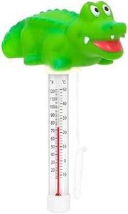 XY-WQ Floating Pool Thermometer, Large Size Easy Read for Water Temperature with String - Swimming Pools, Spas, Hot Tubs, Ponds (Alligator)