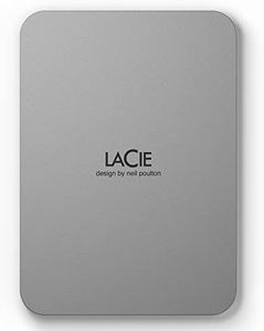 LaCie 5TB Mobile Drive External Portable Hard Drive with USB-C Cable, Moon Silver