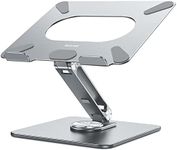 BESIGN LSX7 Laptop Stand with 360° Rotating Base, Ergonomic Adjustable Notebook Stand, Riser Holder Computer Stand Compatible with Air, Pro, Dell, HP, Lenovo More 10-15.6" Laptops (Gray)