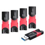 KOOTION 5 Pack 64GB USB 3.0 Flash Drives Retractable Thumb Drives 64G Zip Drives Ultra High Speed Jump Drives Memory Sticks with LED Indicator for Data Storage and Transfer