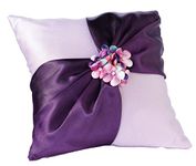 Lillian Rose Purple Flower Wedding Ring Pillow