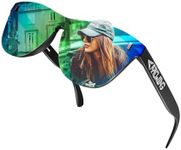 ROCKNIGHT HD Mirrored Green Shades Mens Sunglasses Polarized UV Protection Casual Couple Anti Glare Outdoor Sunglasses