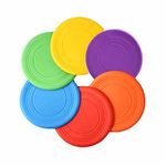 TEESUN Frisbee Kids Flying Disc Toy Outdoor Playing Lawn Game Disk Flyer Frisbee for Kindergarten Teaching Soft Silicone Colorful 6 Pack Bulk Set