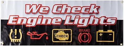 WE Check Engine Lights Banner Sign Repair Automotive Mechanic Sensor Maintenance