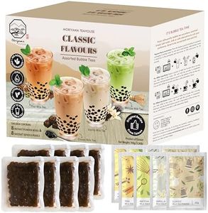 Bubble Boba Tea Kit with Instant Tapioca Pearls and Milk Tea Powders | Makes 8 Drinks | Assorted Classic Flavours include Classic, Matcha, Thai, Vanilla in Individual Sachets | By Moriyama Teahouse