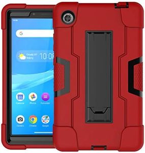 SOATUTO Case for Lenovo Tab M7 3rd gen Heavy-Duty Drop-Proof and Shock-Resistant Rugged Hybrid case Built-in Stand for Lenovo Tab M7 7.0 inch TB-7305F L X ; Lenovo m7 Tablet 3rd Gen (Red/Black)