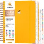 Clever Fox Wedding Planner – Notebook Organizer for Bride – Wedding Planning Binder Book with Pockets – Engagements Gift, 25.5x28cm (Amber Yellow)