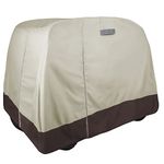 Summates 600Diner Heavy Duty Polyester Golf Cart Cover (108L x 49W x 66H inches (2+2 Passenger), Tan)