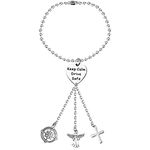 Drive Safe Rearview Mirror Hanging Guardian Angel Car Charm Accessories New Driver Gifts Car Interior Decoration Charm (silver)