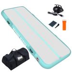 BEYOND MARINA Inflatable Gymnastics Mat, 10 cm Thick Air Tumble Track, 2m/3m/4m/5m Heavy-Duty Tumbling Mat with Electric Pump, for Home, Gym, Cheerleading, Yoga, Acrobatics, Water Fun - 3m Green