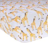 Burt's Bees Baby Print Fitted Crib Sheet Organic Cotton BEESNUG - Giraffe Animal Prints, Fits Unisex Standard Bed and Toddler Mattress, Infant Essentials, 52 x 28 Inch 1-Pack