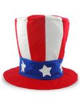 Forum Novelties Men's Uncle Sam Velvet Novelty Adult Top Hat, Multi, One Size