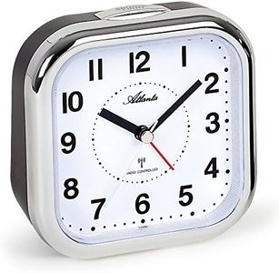 Atlanta XL Large Radio Alarm Clock for Seniors Loud Analogue Numbers Silver 1829-19