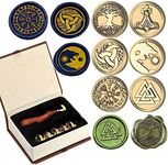 Kooer 6PCS Viking Rune Wax Seal Stamp, Sealing Vegvisir Valknut Tree of Life Stamp Wedding Invitation Birthday Party Gifts (6pcs Set)