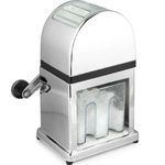 Chrome Plated Heavy Duty Ice Crusher, Includes Plastic Removable Tray and Scoop