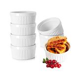 YBCPACK 150ml Ramekins Set of 6 - Porcelain Souffle Dish for Small Cakes, Creme Brulee,Pudding and Ice Cream，Also Great as Serving Dish for Sauces and Side Dishes