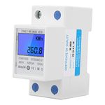 Joyzan 220V 230V Single Phase Energy Meter, Digital 50 60Hz 5 80A Din Rail Mounting Electricity Usage Monitor DDM15SD Electronic Voltage Current Power Consumption Wattmeter with LCD Backlight Display