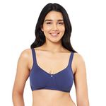 Amante Double Layered Cups Non-Wired Full Coverage Seamless Supima Cotton, Extended Front Straps Magic Shaper Super Support Bra - BRA78501 (Blue) (34B)