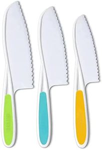 Leking 3 Pcs Kids Kitchen Knife, Plastic Serrated Edges Kids Knife Set for Cooking and Cutting Cakes, Fruits and Veggies, Perfectly Safe for Toddler Chef Knife Set for Kids Real Cooking