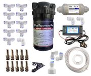 Colorsole® Misting System Kit with Nozzles, Mist Pump, smps, Pipe 15mtr, Connectors etc. for Terrace/Balcony/Garden Cooling/Animal husbandry/Hydroponics/fish farming (Nozzle Distance 1.5mtr)