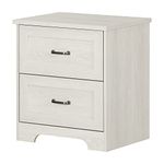 South Shore Furniture Prairie 2-Drawer Nightstand Winter Oak, Farmhouse