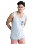DAMENSCH Men Neo-Cool Casual Tank Tops- Celestial Blue- Large
