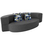 Nigoone Modern Folding Sofa Bed Couch Memory Foam with 2 Pillows Sleeper Sofa futon Couch for Bedroom Living Room Guests, Washable Set, Stylish Oval 76''L × 41.5''D × 10''H,Dark Gray