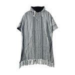 virblatt - Mexican Poncho Men | Cotton | Mens Poncho | reversible | Baja Hoodie Blanket Poncho Winter warm Pancho para Hombre Mexican - Arriba black S-M