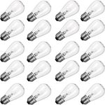 S14 Incandescent Edison Light Bulbs - E26 Medium Screw Base Edison Shatterproof Bulbs Equivalent to 11 W, Fits for Commercial Outdoor Patio Garden Vintage Lights, 20PC