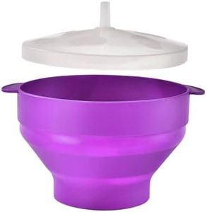 Silicone Popcorn Popper, Microwave Popcorn Maker, Colla-psible Microwaveable Bowl With Handle, Popcorn Maker Kit With Lid Use In Microwave Or Oven, High Temperature Resistant
