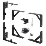 Anti Sag Gate Frame Kit Gate Corner Brace Bracket Heavy Duty Adjustable Gate Hardware with Gate Latch for Wooden Fences,Driveway Gates,Shed Doors,Corral Gates,Wood Windows