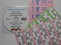 BINGO DVD CALLER AND CHECKBOARD +6 SETS OF 2 GAMES TICKETS = GREAT FUN