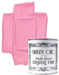 Shabby Chic Chalk Furniture Paint: Luxurious Chalk Finish Craft Paint for Home Decor, DIY, Wood Cabinets - All-in-One Paints with Rustic Matte Finish [Dusky Pink] - (8.5 oz Covers 32 sf)