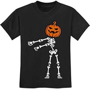 Skeleton Floss Dance Jack O' Lantern Pumpkin Halloween Youth Kids T-Shirt Small Black