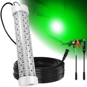 Goldlife 200W Green Underwater Fishing Light, 50ft Cable丨12V LED Power Clamp/Cigarette Lighter丨IP69K Submersible Attractants Light丨for Docks/Boats/Kayaks丨for Fresh & Salt Water Fishing