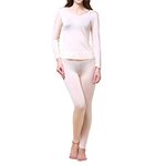 Paradise Silk Pure Silk Knit Women Thermal Long Johns Set, Flesh, Medium