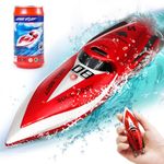 LAFALA Mini Remote Control Boat RC Boat 2.4Ghz 360 Rotating bulit-in Rechargeable Battery Lakes Swimming Pool Toys Remote Control Boats for Kids 8-12 Years Birthday Gift Red