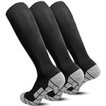 Tphon Soccer Socks, Team Sport Football Basketball Socks for Adult Men Kids Children, 3 Pairs Knee High Athletic Socks