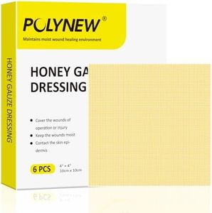 POLYNEW Manuka Honey Gauze Dressing, 6 Individual Pack, 4"x4" Patches, Manuka Honey Wound Care Gauze, for Cuts, Scald and Burns for Wound Healing Dressing