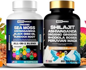 Holistic Hercules Classic Combo Bundle - Sea Moss 3000mg, Black Seed 2000mg, Ashwagandha 1000mg, Shilajit 5000mg, Panax Ginseng 1500mg, Peruvian Maca 2000mg, All in 1 Supplements Pack