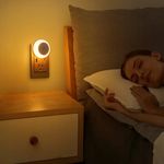 4 Pack Plug in Night Lights, Circular Smart Night Light, Bedroom, Living Room, Kitchen, Staircase Plug-in Wall Light, Amber Light Smart Home Light (Au)