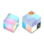 Set 2 Optical Glass X-Cube Prism RGB Dispersion Prism for Physics Teaching,Photography Props (1.5cm,2cm)