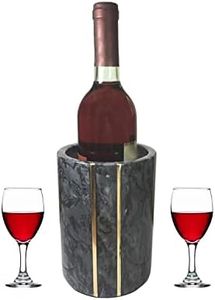 Marble Wine Chiller Bucket ，Wine & Champagne Cooler for Parties, Dinner – Keep Wine & Beverages Cold （black）