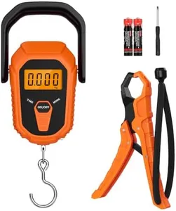 PENTASPI Fish Scale, Waterproof Floating Fishing Scale with Lip Gripper, 110lb/50kg Hanging Digital Fish Digital Scale, Floating with LCD Backlit, Tape Measure for Fishing Hunting, Batteries Included