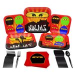 Ninja Master Party Supplies Packs (For 16 Guests!), Ninja Party-Inspired Birthday Sets, Ninja Master Tableware Packs, Karate Party Supplies, Spy Themed Party Supplies, Blue Orchards